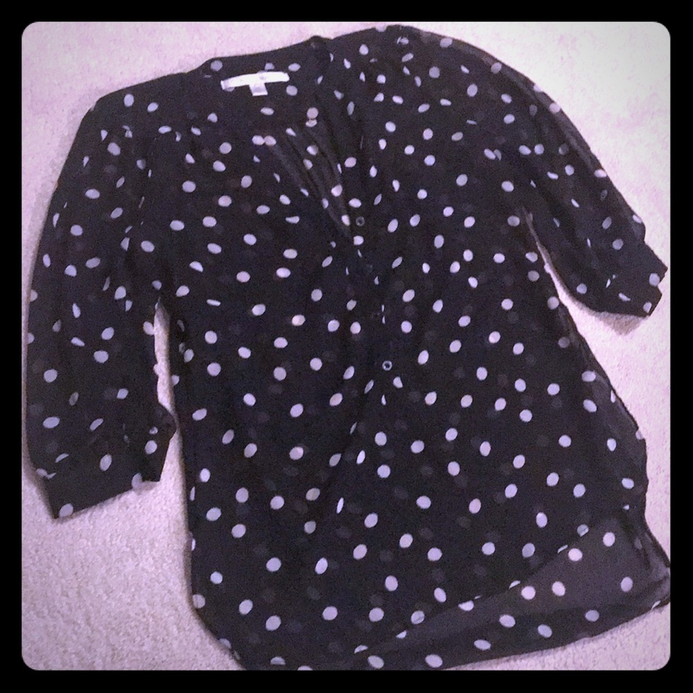 Lauren Conrad lightweight polka dot blouse
